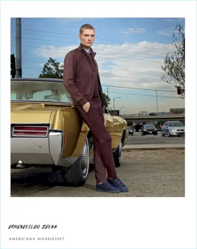 William Los omfavner monokromatisk styling og bærer Ermenegildo Zegna.