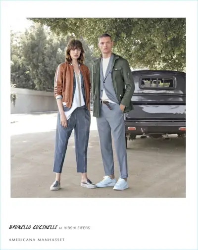 Myk skreddersøm fra Brunello Cucinelli regjerer når Grace Hartzel og William Los forbinder med Americana Manhasset.