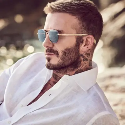 David Beckham Cămașă de in Ochelari de soare Campanie pentru ochelari de primăvară 2022
