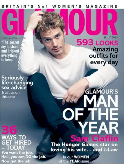 Sam Claflin acoperă ediția din iulie Glamour UK