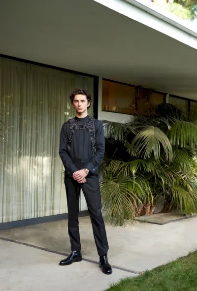 Ungano + Agriodimas fotograferer Timothée Chalamet i sit Golden Globes-outfit fra 2019.