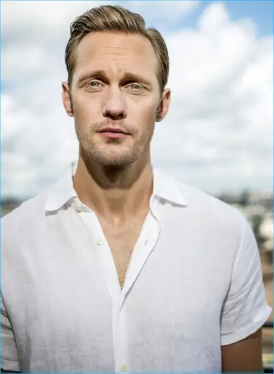 Júl 2016: Alexander Skarsgård fotografoval v Štokholme pri propagácii The Legend of Tarzan.