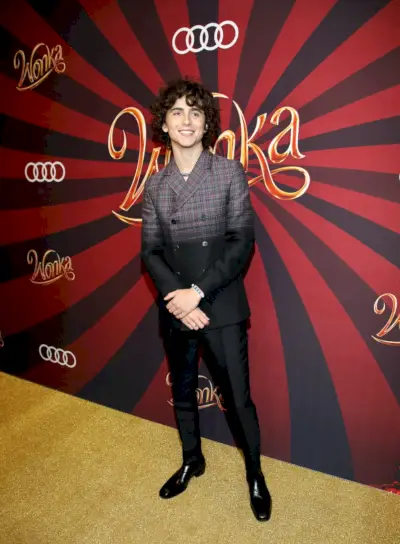 Timothée Chalamet indossa Prada alla proiezione di Wonka a Toronto.