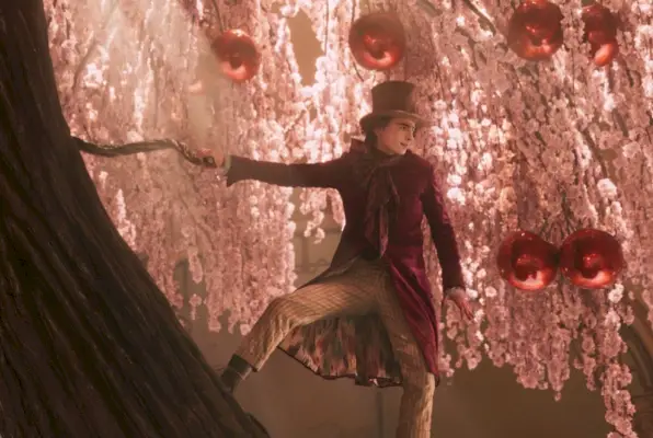 Timothée Chalamet nel ruolo di Willy Wonka in Wonka.