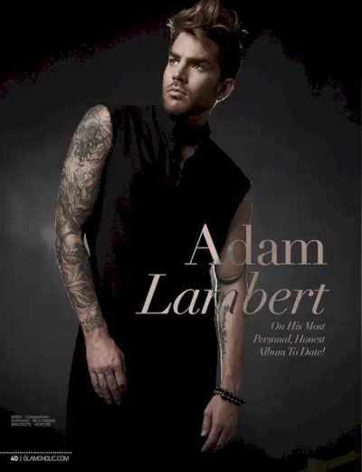 Adam Lambert sporta tumšās modes glamoholic Shoot
