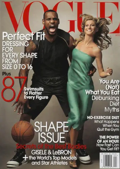Gisele Bundchen perima antrąjį savo ir savo viršelį su Lebronu Jamesu „Vogue“.