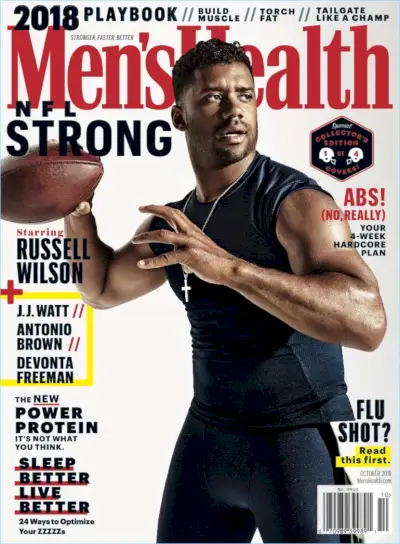 Russell Wilson pokriva oktobrsko številko Men iz oktobra 2018