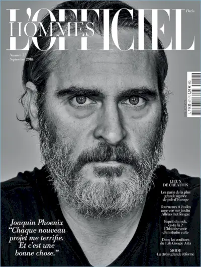 Joaquin Phoenix apima „L’Officiel Men Paris“.