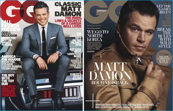 Matt Damon střihne sartoriální postavu pro obálky GQ USA a Austrálie