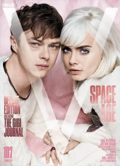 Karl Lagerfeld i-a fotografiat pe Dane DeHaan și Cara Delevingne pentru coperta revistei V din vara 2017.