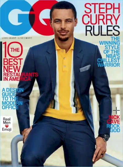 Steph Curry couvre GQ et Dons, un costume de créateur élégant