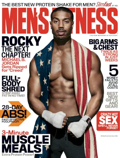 마이클 B. 조던(Michael B. Jordan)이 남성 피트니스 커버에 성조기를 입혔습니다.
