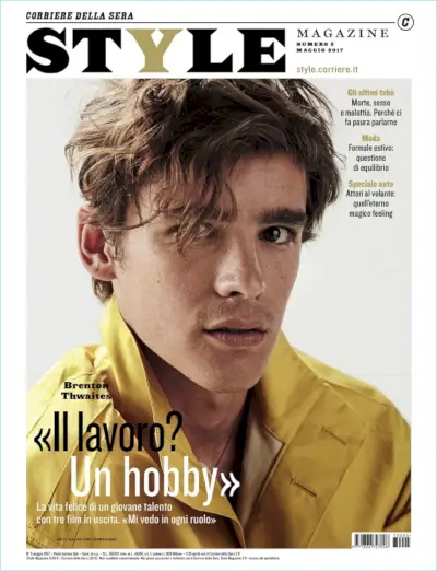 Brenton Thwaites na okładce magazynu Style, Dons Salvatore Ferragamo