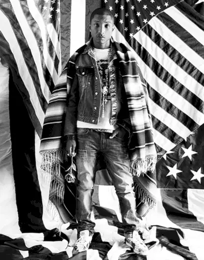 Pharrell er All-American for Elle UK Photos