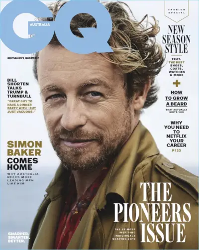 Simon Baker couvre GQ Australie et parle de « The Mentalist »