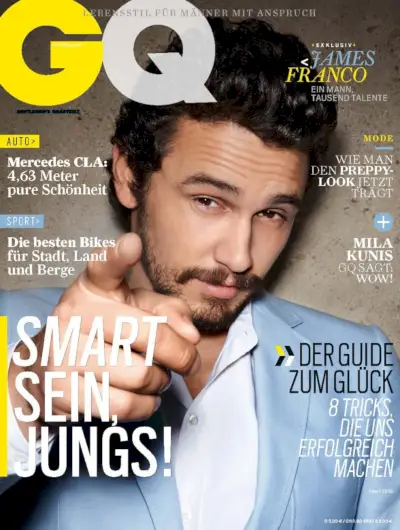 James Franco fait la couverture de GQ Allemagne avril 2013