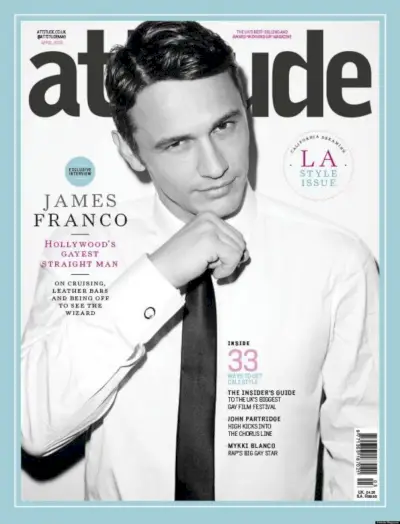 James Franco fait la couverture d'Attitude d'avril 2013