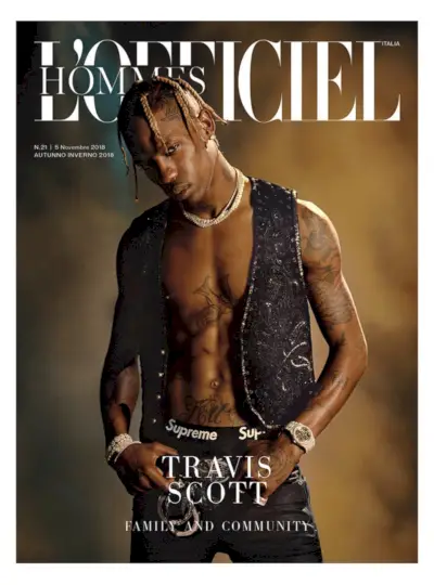 Treviss Skots aptver L'Officiel Hommes Italia, Talks Tour Merch