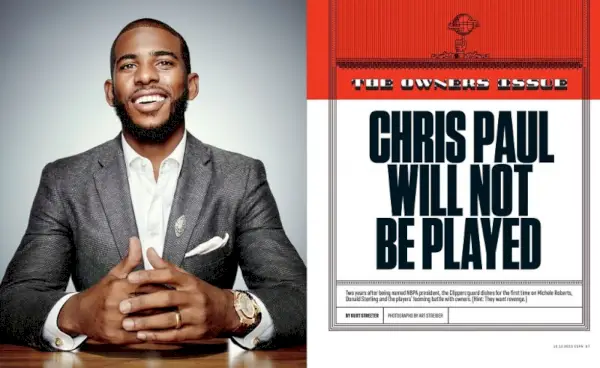 Chris Paul은 ESPN 잡지에 정장을 입었습니다.