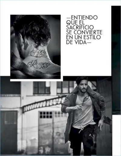 歌手のマルマは、Dsquared2 のシャツに、Valentino のコート、Rick Owens のカーゴ パンツを合わせています。