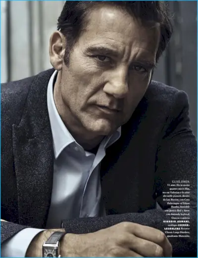 GQ Italiaのページにジョルジオ アルマーニを着たクライヴ・オーウェンの写真が掲載されました。