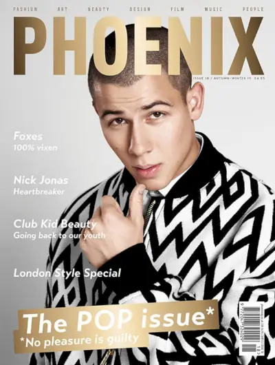 Nick Jonas kryje časopis Phoenix, jedlá na Safehouse Records