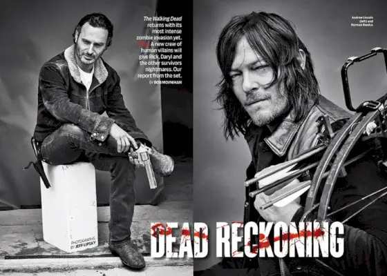 Andrew Lincoln e Norman Reedus si sono recati nello studio fotografico con il fotografo Jeff Lipsky per TV Guide.