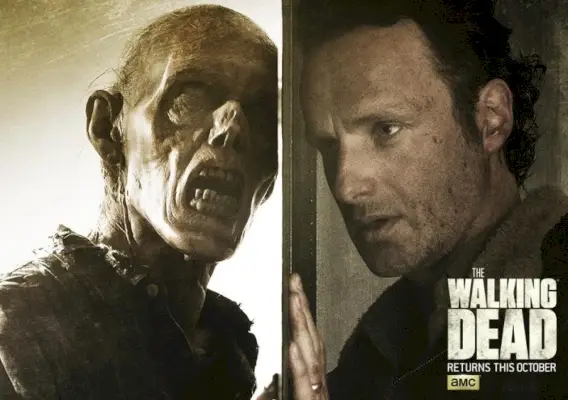 Artwork del poster della sesta stagione di The Walking Dead con Andrew Lincoln nei panni di Rick Grimes.