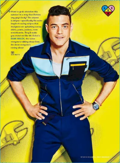 Rami Malek își câștigă dungile pentru GQ Shoot