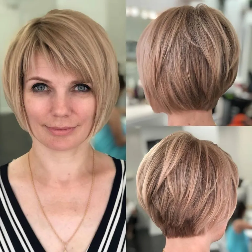 Den moderne Layered Chin-lengde Pixie Bob' title=