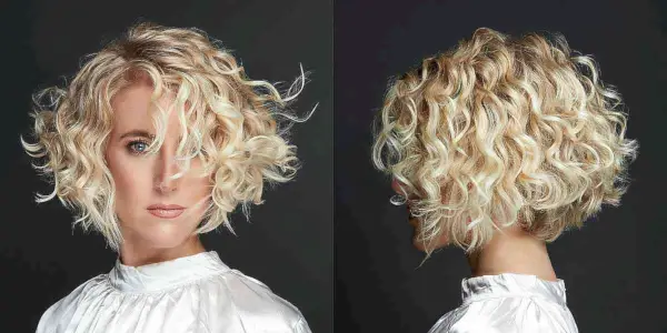 Light Blonde Curly Bob