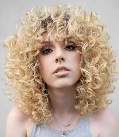 Ivory Blonde Curls for women with thick hair