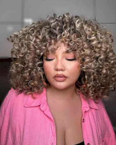 Dreamy Dark Blonde Curls on women with heart faces