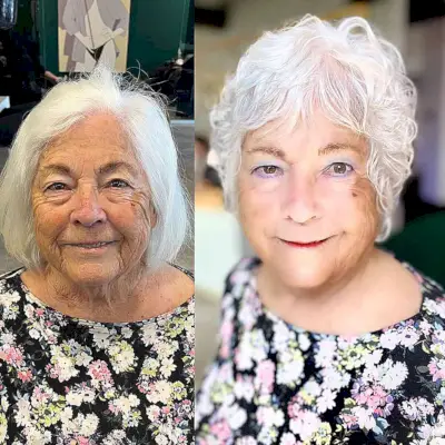 All-Natural Short Curly Shag for older women aged 70 and older with style