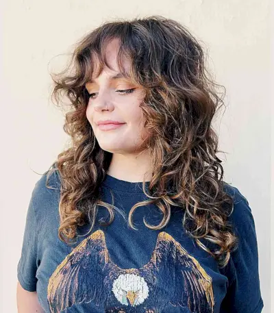 Lived-In Shaggy Curls with Natural Texture for girls with longer hair