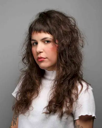 Long Curly Shag with Short Choppy Fringe