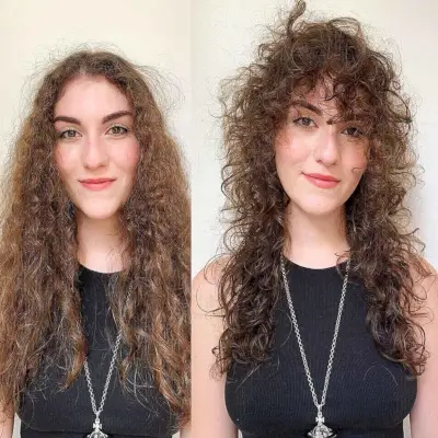 Long Shaggy Cut for Curly Girls
