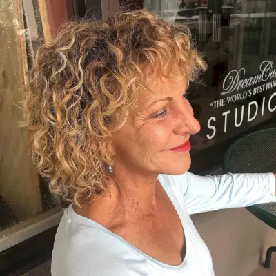 Curly Textured Haircut for Women Over 50