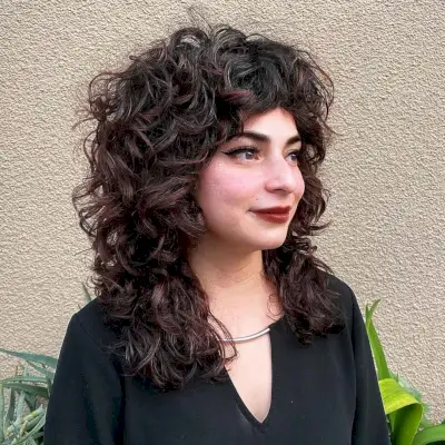 Retro Long Curly Shaggy Hairstyle