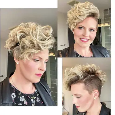 Side-Parted Wavy Pixie