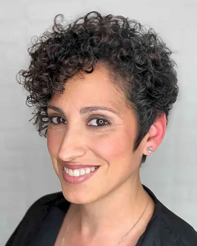 Curly Pixie with Sideburns for women with long face shapes