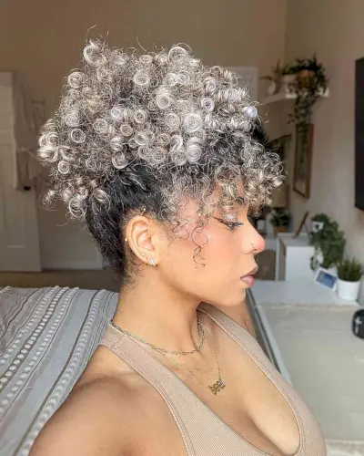 Hawaiian Two-Toned Puff Curl Updo