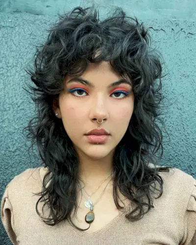 Shaggy Wolf Mullet for Curly Hair