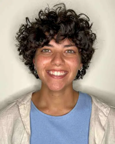 Short Bowl Cut with Defined Curls