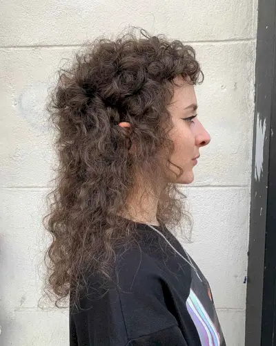Long Curly Mullet