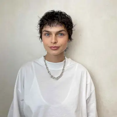 Very Short Curly Mullet for Girls