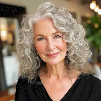 Cute Curly Cut for Older Women