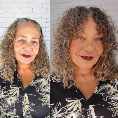 medium layered curly hair idea