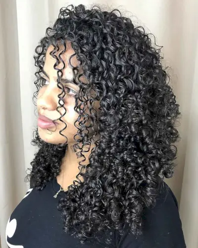 Long and Curly Black Tresses