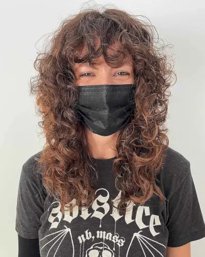 Curly Shag with Piece-y Bangs